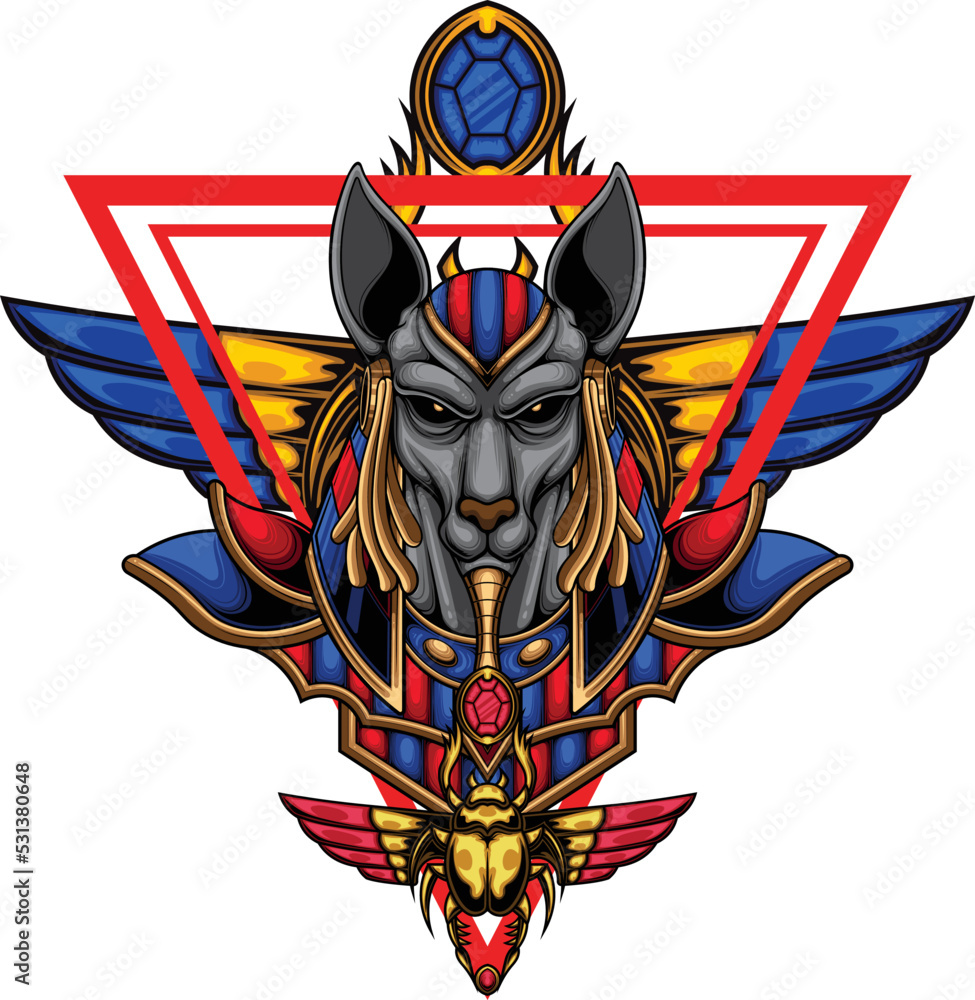 Illustration of god anubis with premium quality stock vector