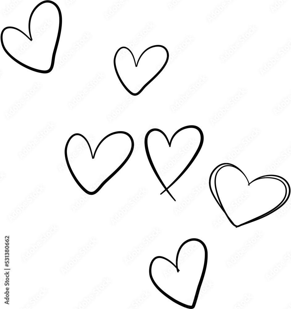 Group of Hearts Doodle Illustration Group of Hearts Doodle Illustration