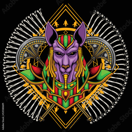Illustration of god anubis with premium quality stock vector
