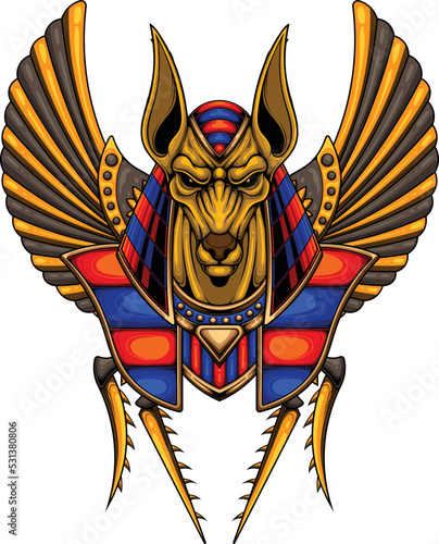 Illustration of god anubis with premium quality stock vector