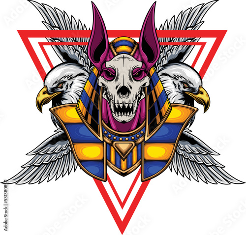 Illustration of god anubis with premium quality stock vector