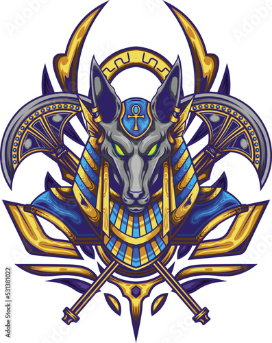 Illustration of god anubis with premium quality stock vector