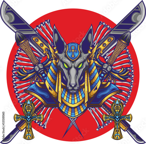 Illustration of god anubis with premium quality stock vector