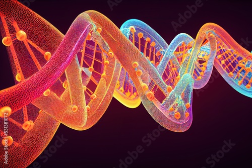 Abstract DNA double helix strand. Illustration