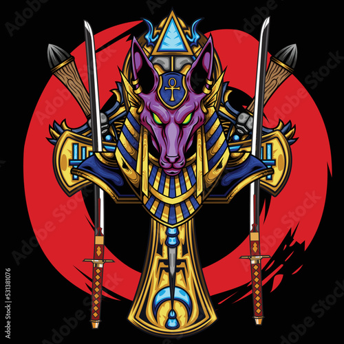 Illustration of god anubis with premium quality stock vector