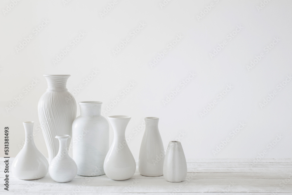 ceramic white vases on white background ceramic white vases on white background