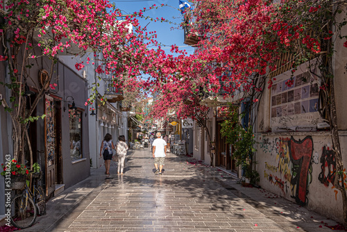 Street views of the town of Nafplio, capital of the region of Argolis, Peloponnese, Greece photo