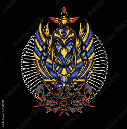 Vector illustration of god of ra egyptian gods