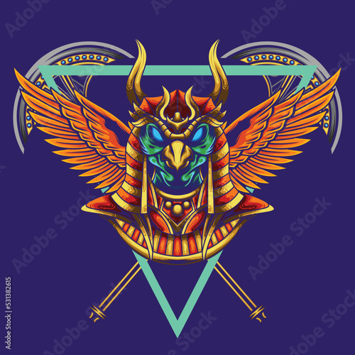 Vector illustration of god of ra egyptian gods