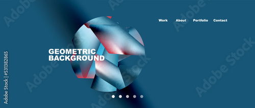 Landing page background template. Abstract geometric shapes composition. Vector illustration for wallpaper, banner, background