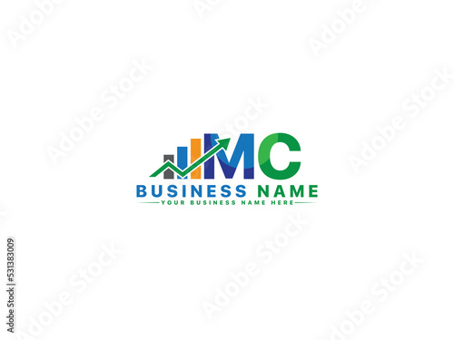 Letter MC cm Logo Icon, Financial Mc m c Logo Letter Vector For Market Analyses Company