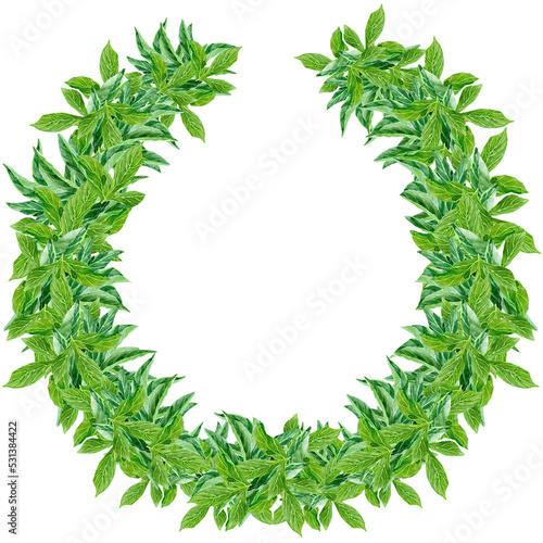 Lush luxury wreath of greenery with small leaves