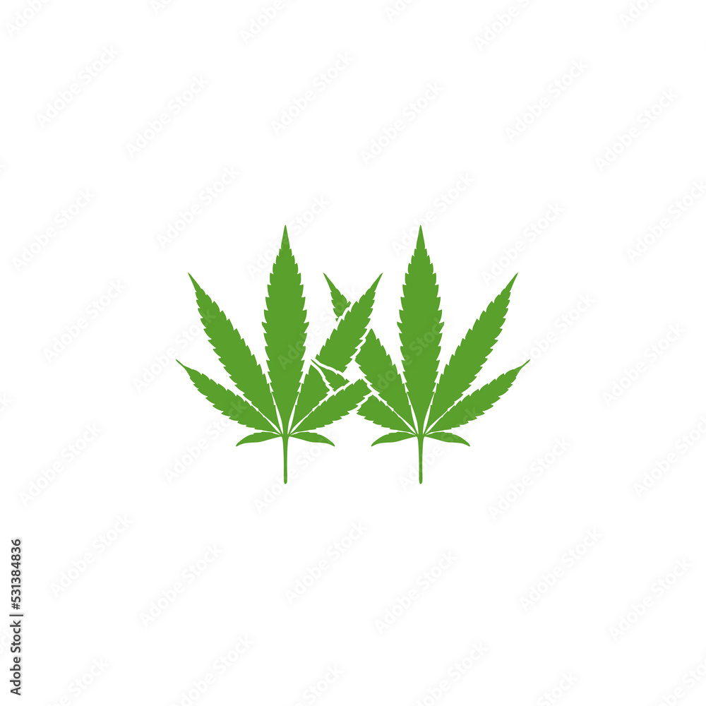 Cannabis icon, marijuana leaf logo isolated on white background Cannabis icon, marijuana leaf logo isolated on white background