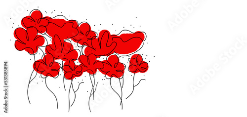 Fototapeta Naklejka Na Ścianę i Meble -  maki kwiaty ilustracja, red poppies	