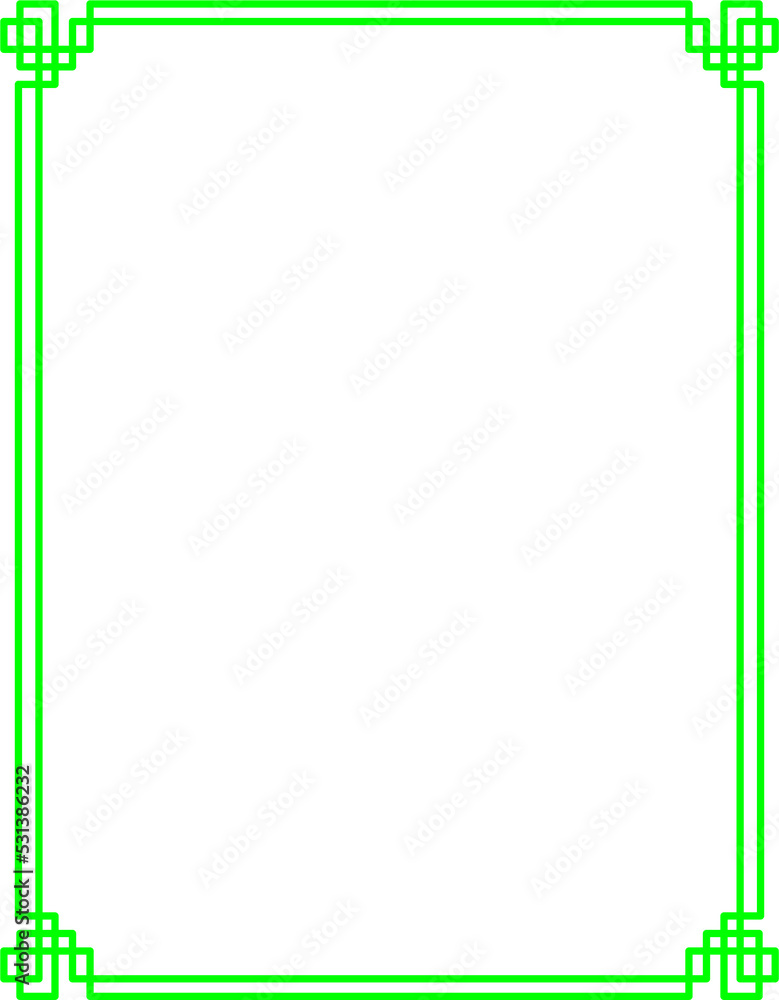green background with a frame for text