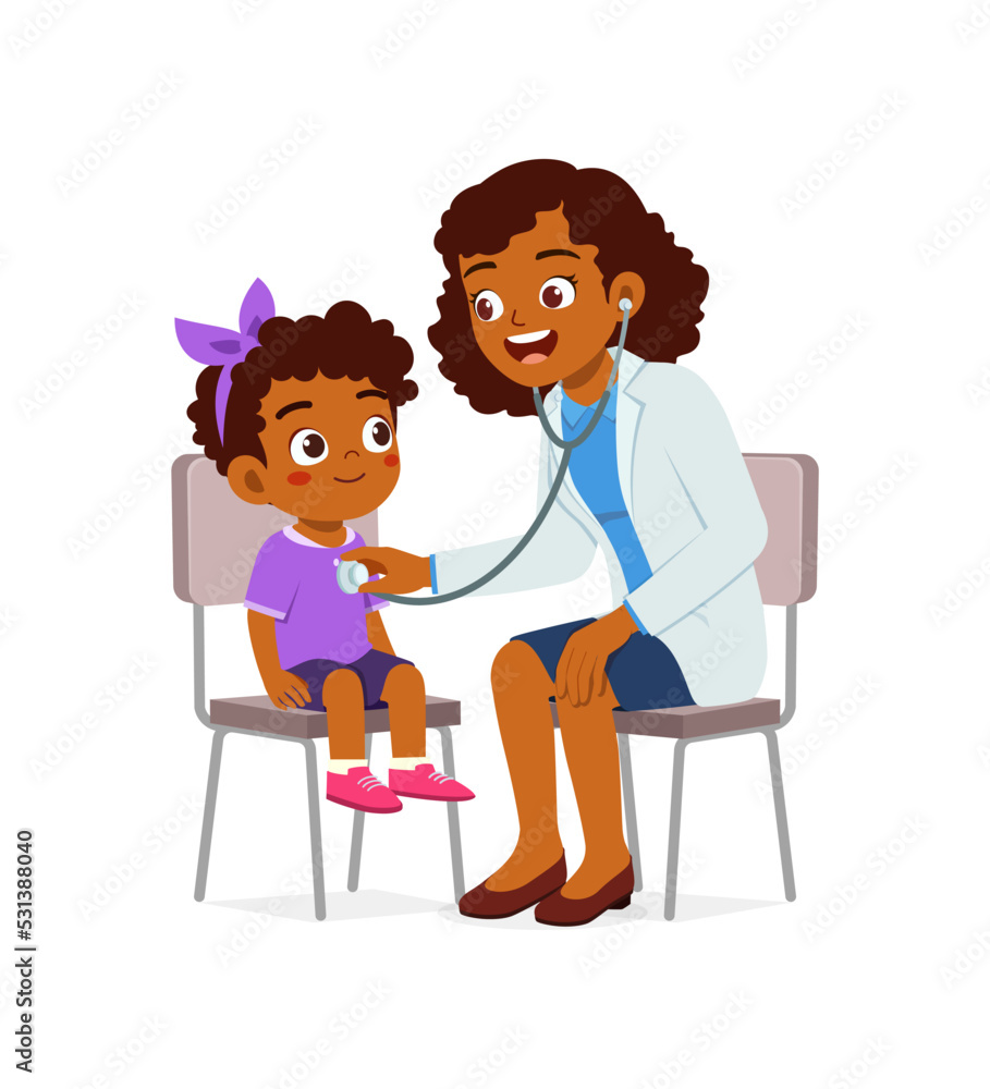 doctor do examine to little kid to check the illness doctor do examine to little kid to check the illness