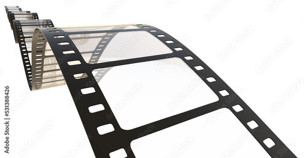 vintage film strip isolated on transparent background