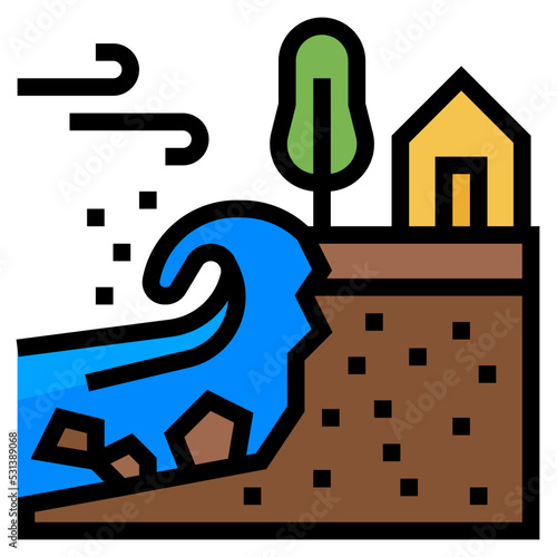 coastal erosion icon