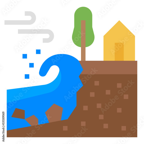 coastal erosion icon