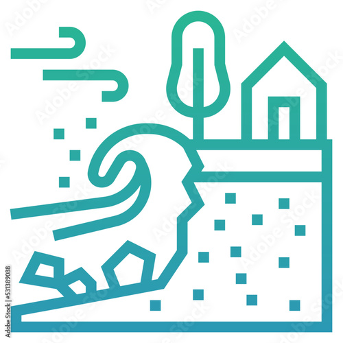 coastal erosion icon