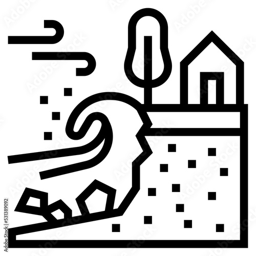 coastal erosion icon