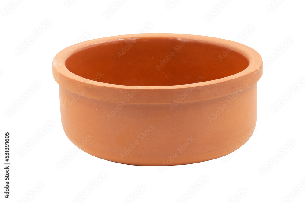 Brown clay pot isolated on white background Brown clay pot isolated on white background