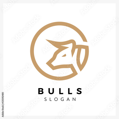 bull gold logo design illustration for business	