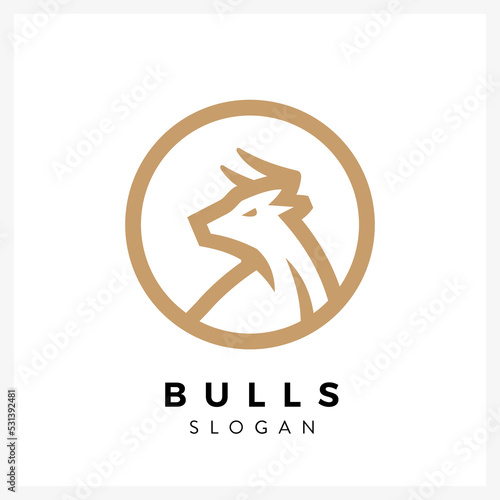 bull gold logo design illustration for business	