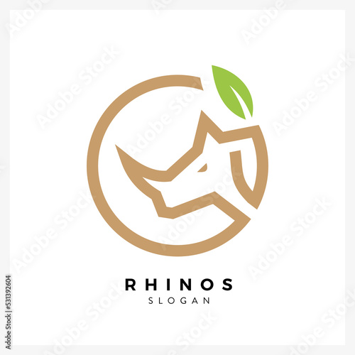 rhino gold logo design illustration for business	