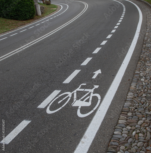 Road with cycle path
