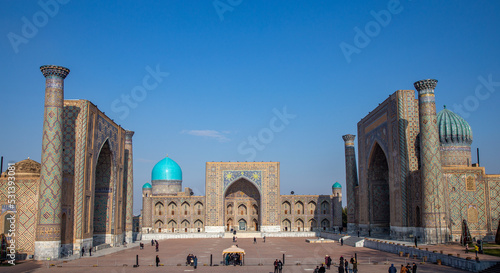 Registan square. Samarkand city, Uzbekistan. photo