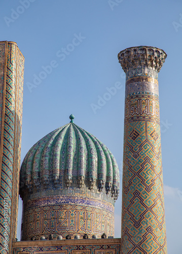 Registan square. Samarkand city, Uzbekistan. photo