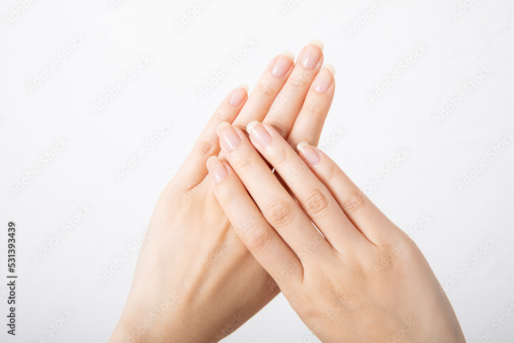 Hands of a young beautiful woman, hand care Hands of a young beautiful woman, hand care