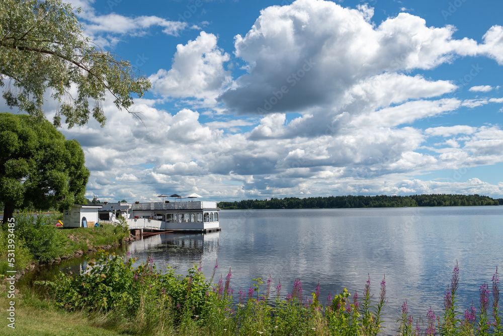 Floating restaurant on Lake Siljan Sweden.