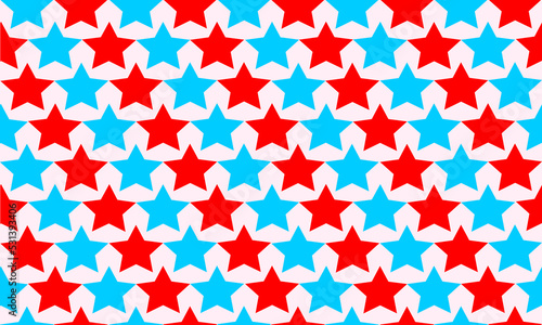seamless pattern with stars, blue and red for christmas theme