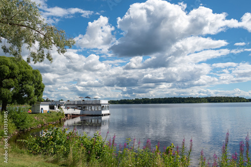 Floating restaurant on Lake Siljan Sweden. photo