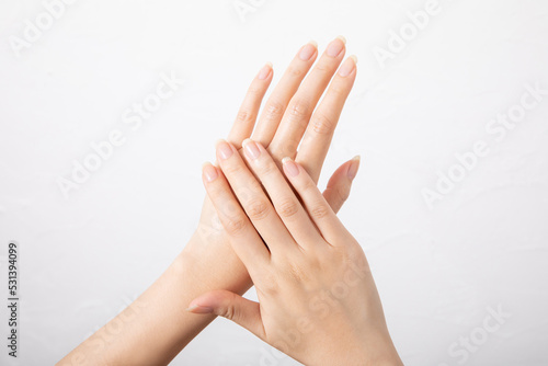 Hands of a young beautiful woman, hand care