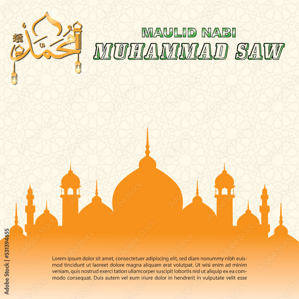Islamic background in flat design illustration