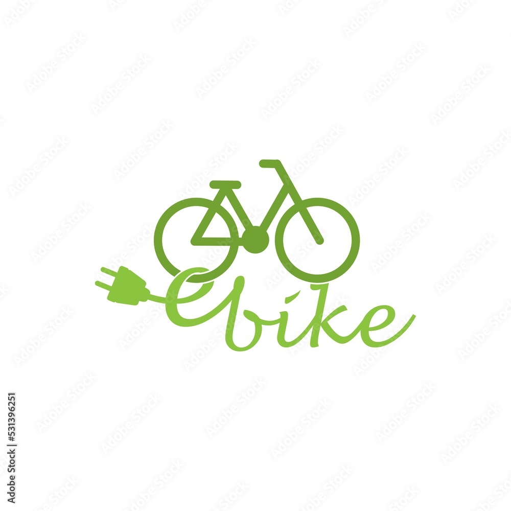 E bike logo design isolated on white background E bike logo design isolated on white background