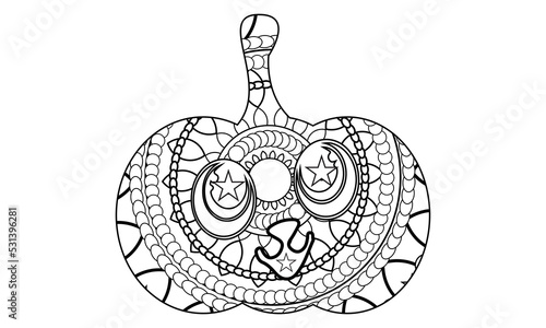 Halloween pumpkin coloring book vector photo