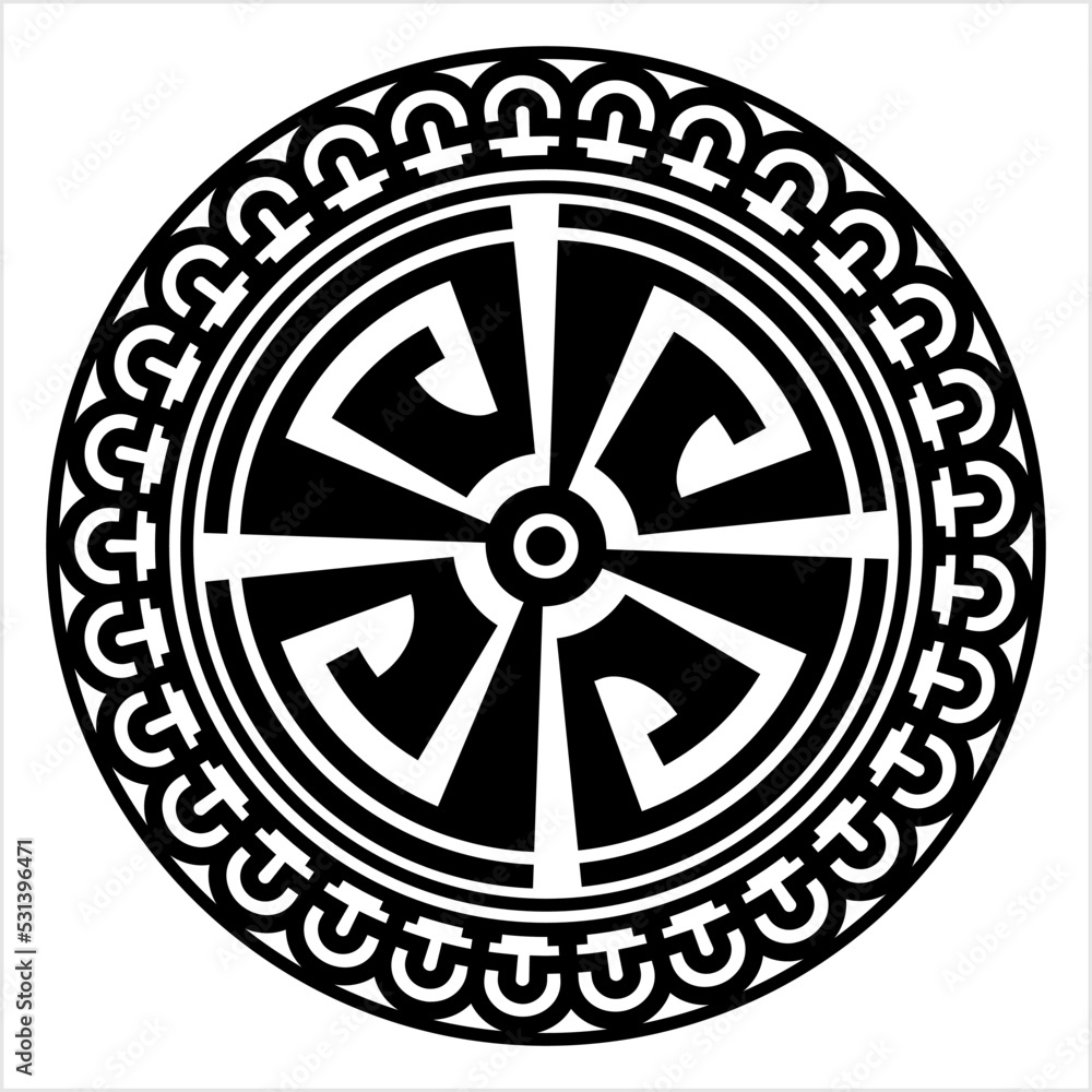 Fototapeta premium Polynesian Style Circular Shape Tattoo M_2209013