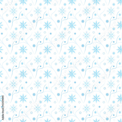 beautiful seamless pattern of snowflakes on a light background © Valentina A