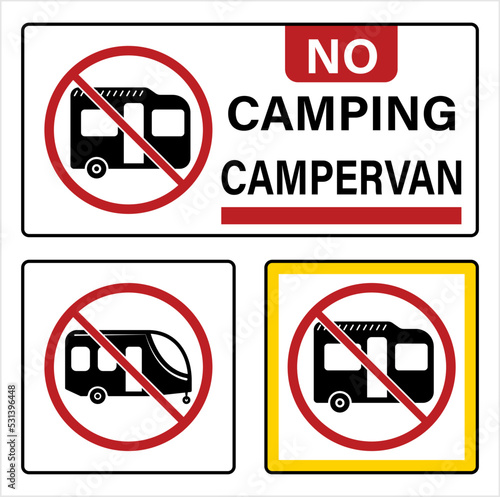 No Camping Campervan Sign M_2209002