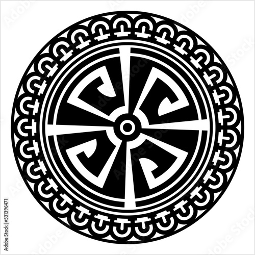 Polynesian Style Circular Shape Tattoo M_2209013