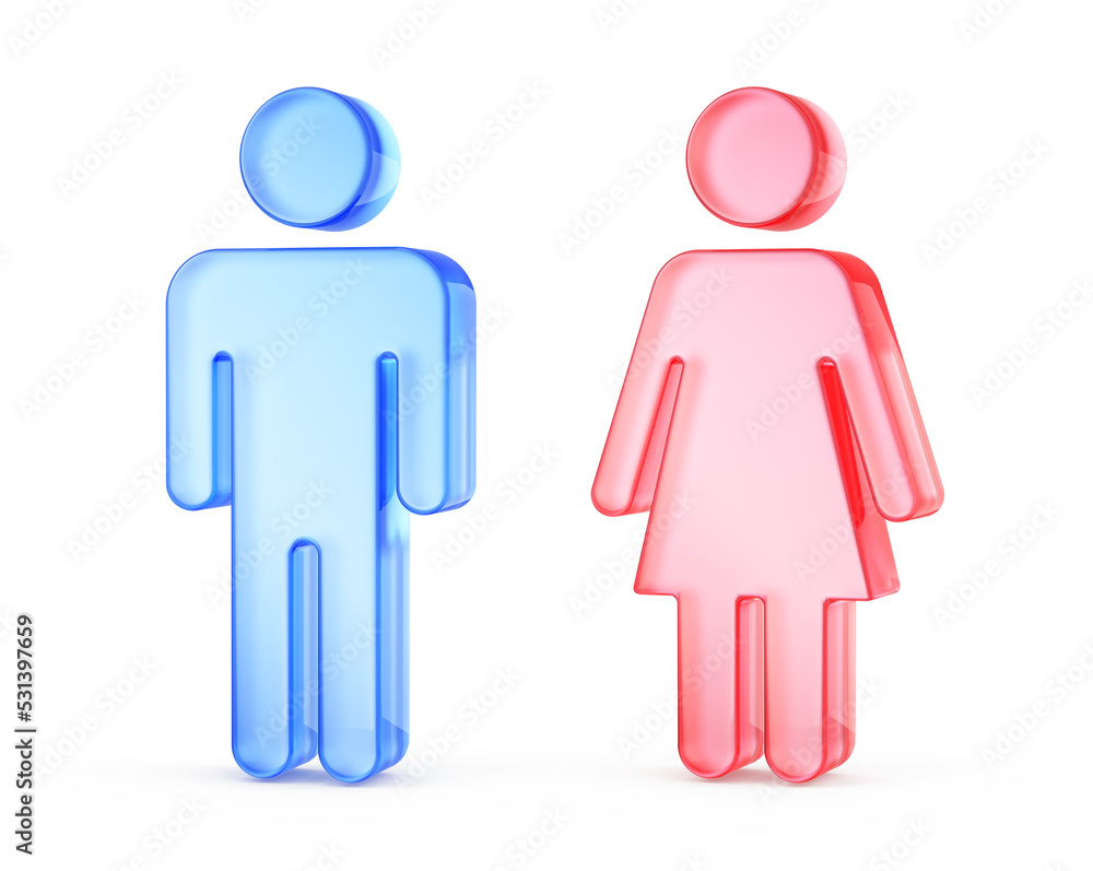Man and Woman pictogram -Man and Woman 3d icon - 3d rendering Stock ...