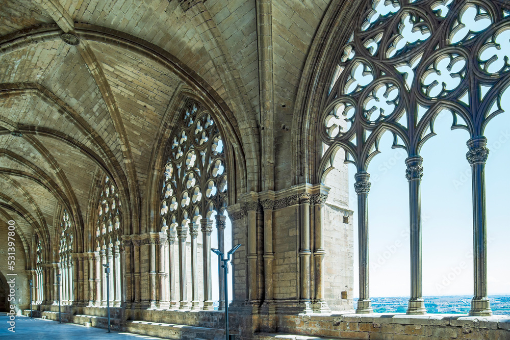 Lleida, Catalonia, Spain - cathedral cloister