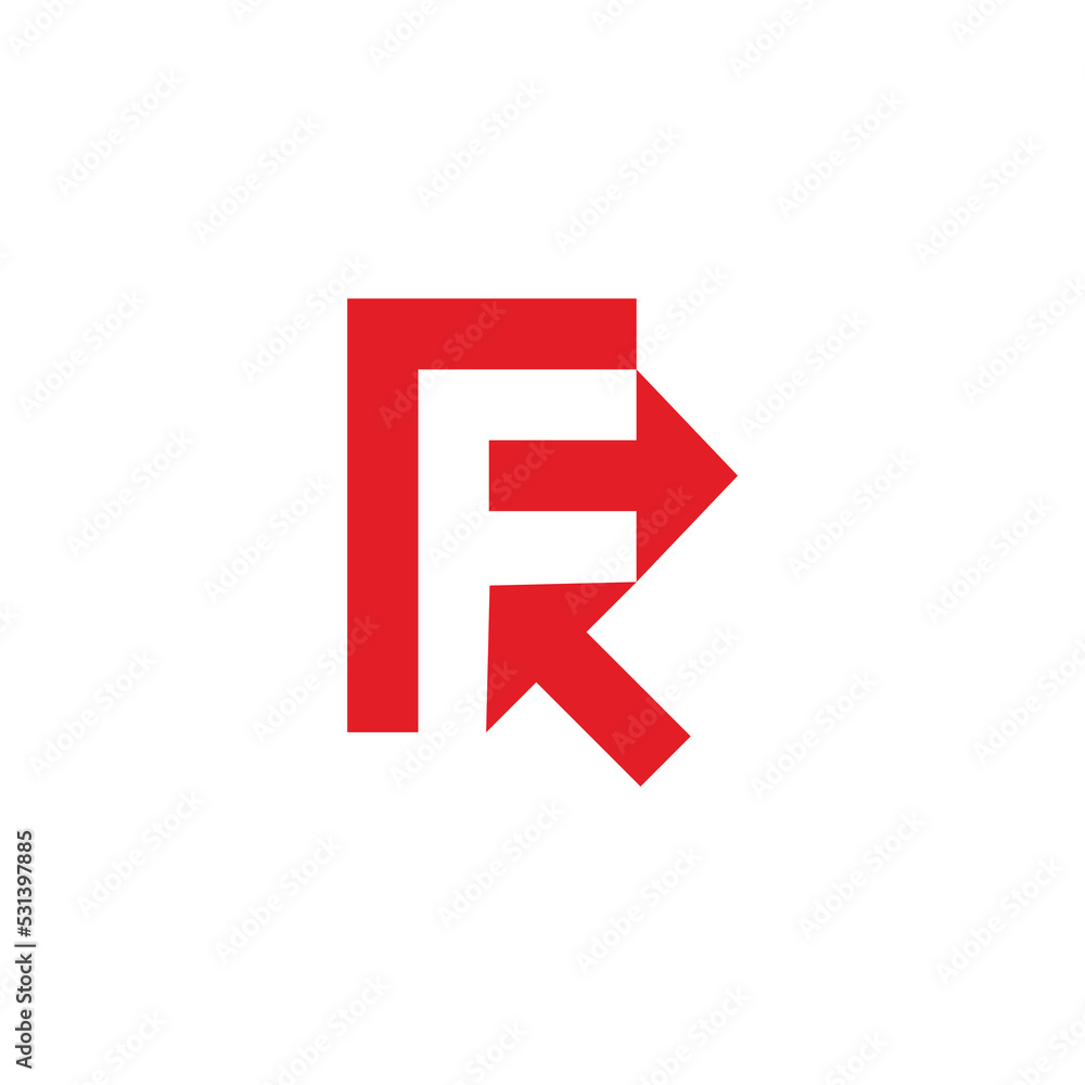 letter fr motion arrow geometric design logo vector letter fr motion arrow geometric design logo vector
