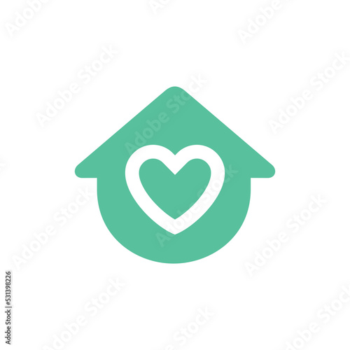 House love logo icon design, home and heart logo vector