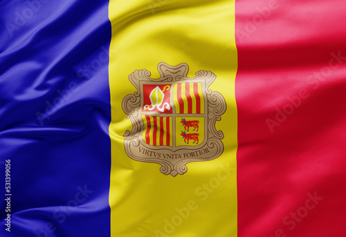  Waving national flag of Andorra
