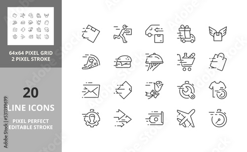fast services 64px and 256px editable vector set